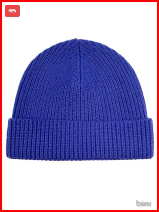 100% Merino Wool Ribbed Knit Beanie Cap, Warm Winter Hat Unisex main image 6